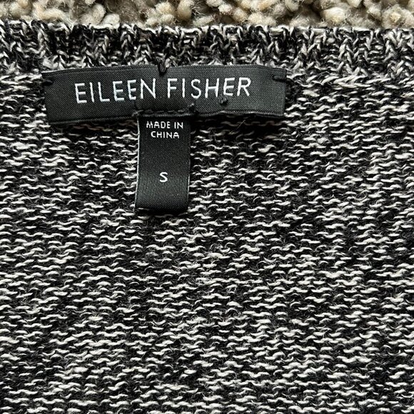 Gray Eileen Fisher V Neck Cotton Sweater, Small Womens Eileen Fisher Pullover - Picture 3 of 7